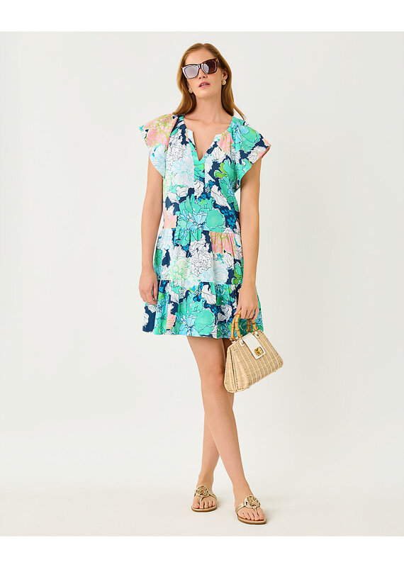 Lilly Pulitzer Norella Flutter Sleeve Linen Dress