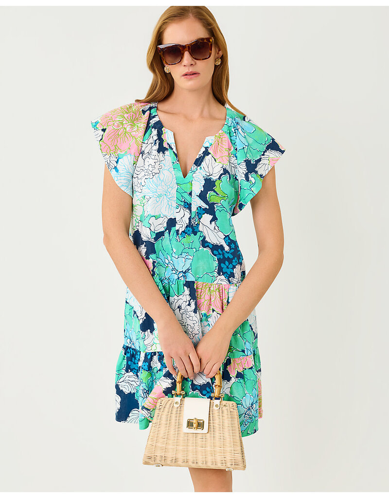 Lilly Pulitzer Norella Flutter Sleeve Linen Dress