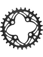 Absolute Black absoluteBLACK Round 64 BCD Chainring - 30t, 64 BCD, 4-Bolt, Narrow-Wide, Black