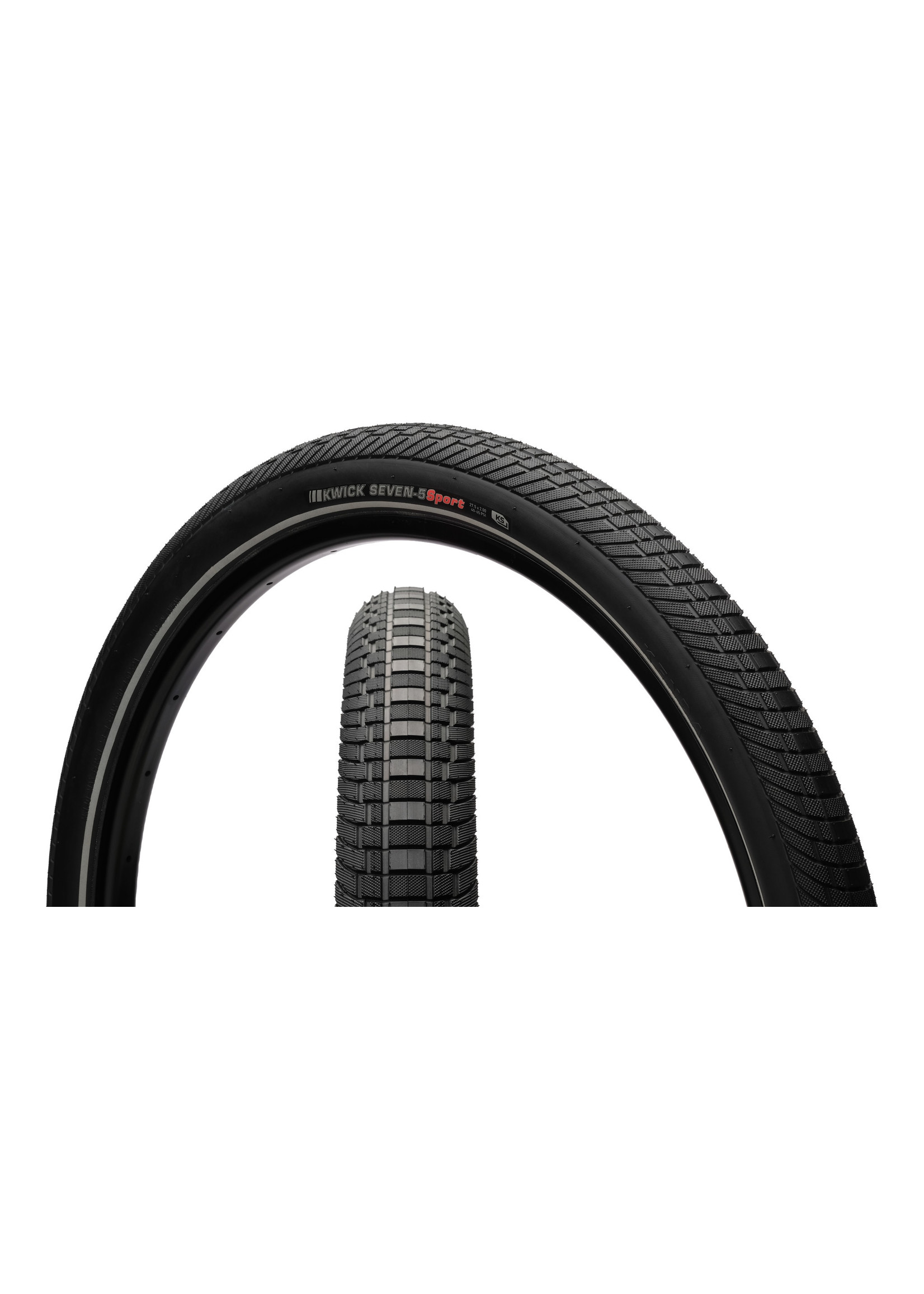 Kenda Kenda Kwick Seven.5 Tire - 27.5 x 2, Clincher, Wire, Black/Reflective, 60tpi, KS