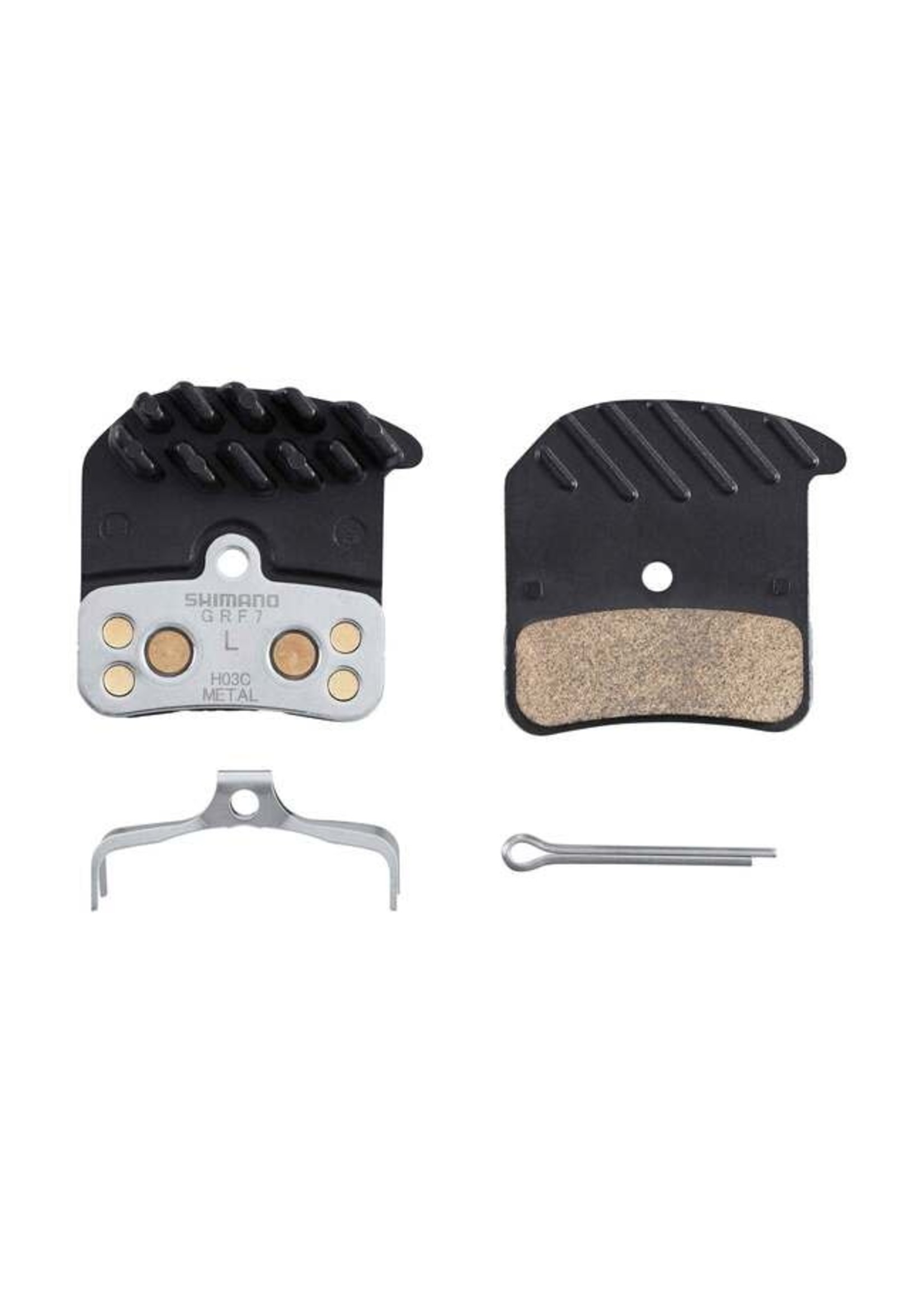 Shimano Shimano H03C-MF Disc Brake Pad and Spring - Metal Compound, Finned Aluminum