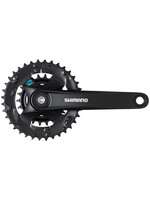 Shimano Shimano FC-M315-B2 Crankset - 175mm, 7/8-Speed, Riveted, JIS Square Taper Spindle Interface, 48.8mm Chainline, Black