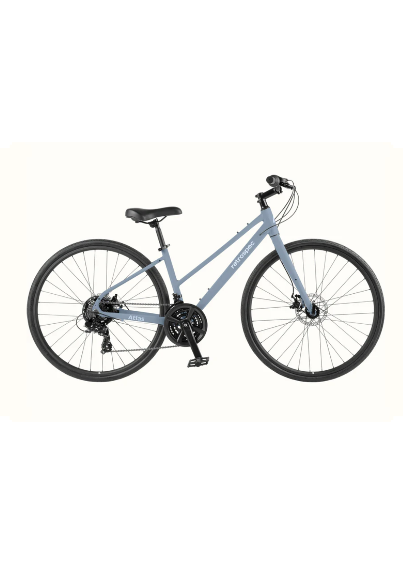 Retrospec Atlas Fitness Hybrid Bike - Step Through 21 Speed  17" M/L  Matte Fog