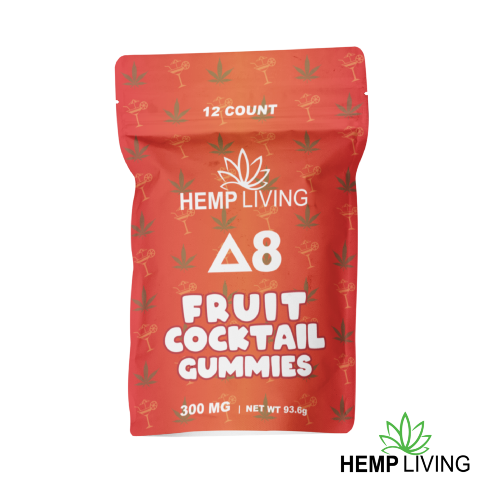Hemp Living Delta 8 Gummies Fruit Cocktail- 12 Count (Hemp Living)