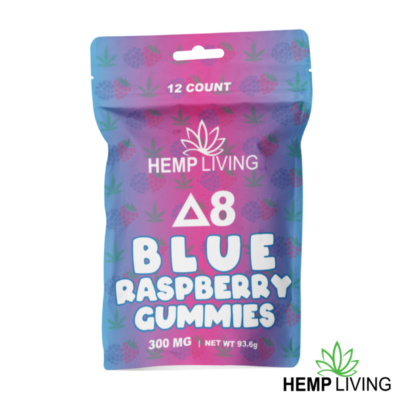 Hemp Living Delta 8 Gummies Blue Raspberry 12 count  (Hemp Living)