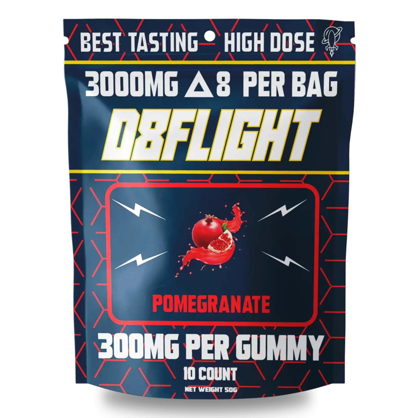 D8 Flight Heavy Hitter Gummies 3000mg- Pomegranate