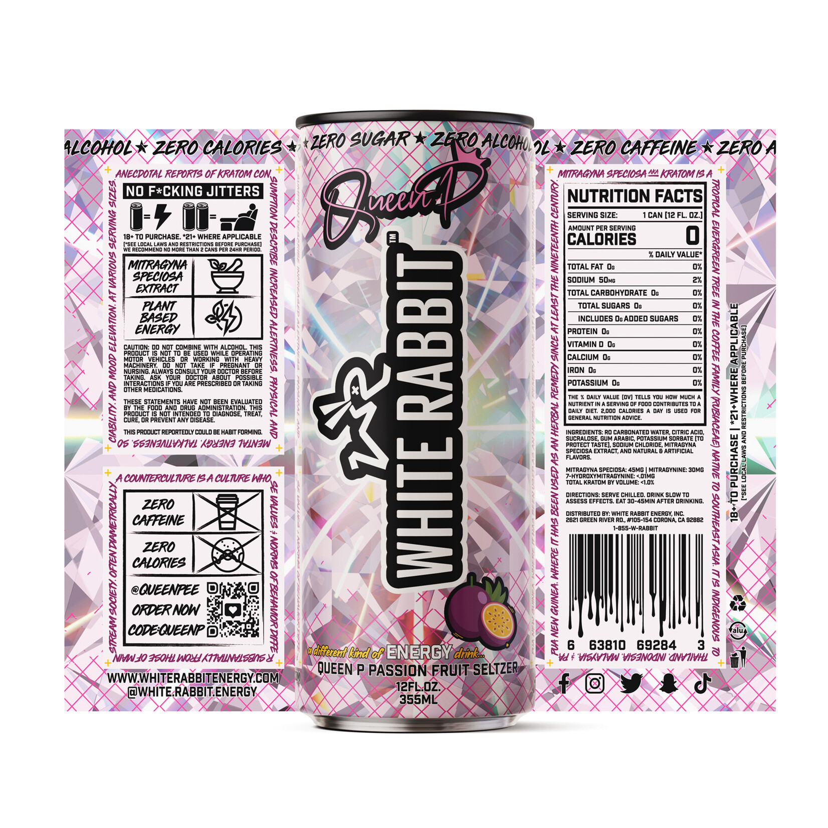 White Rabbit Energy White Rabbit-Passion Fruit Seltzer