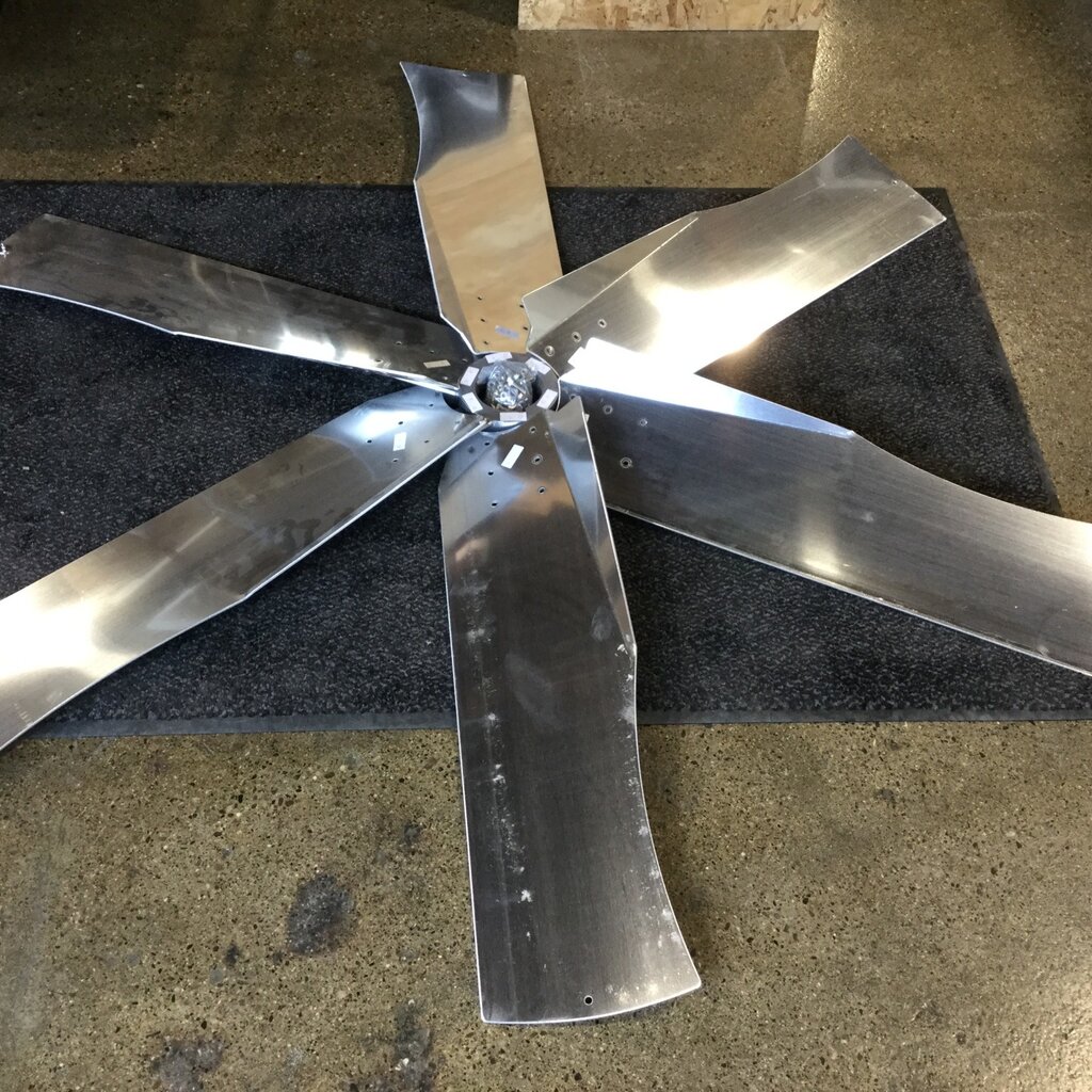 VES 72" CYCLONE / ECVC / PPF 6-WING BLADE ASSEMBLY W/ HUB