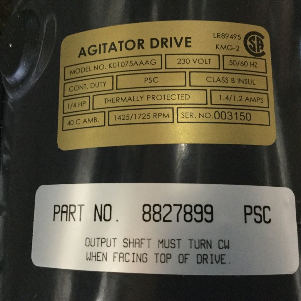 MUELLER MILK COOLER DFE GEARBOX W/ MOTOR 1/4HP, 35RPM