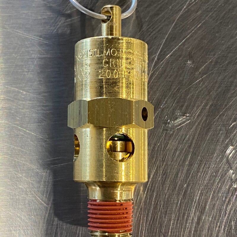 AIR SAFETY RELIEF VALVE HARD SEAT 1/8 NPT, 200 PSI