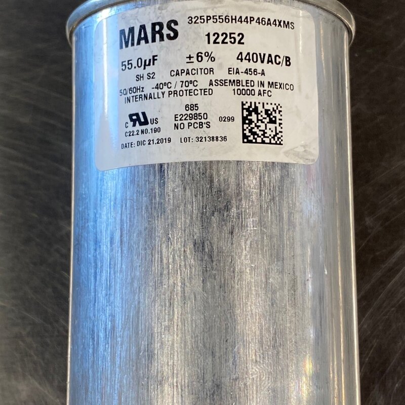 ROUND RUN CAPACITOR 55MFD, 370/440VAC