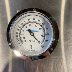 MUELLER 3-1/2 MILK COOLER PANEL MOUNT THERMOMETER 0/85°F