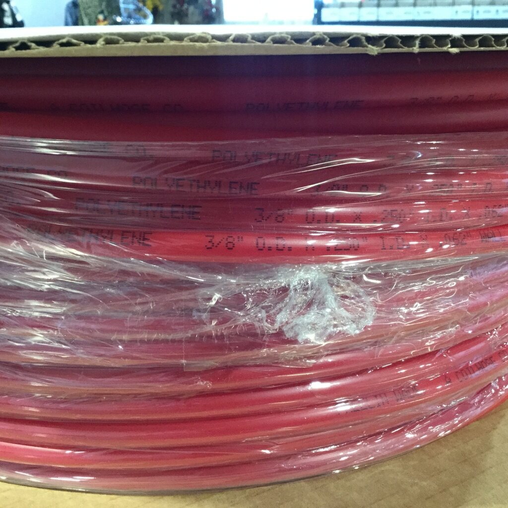 3/8 RED POLYETHLENE HARD TUBING (PER FT)