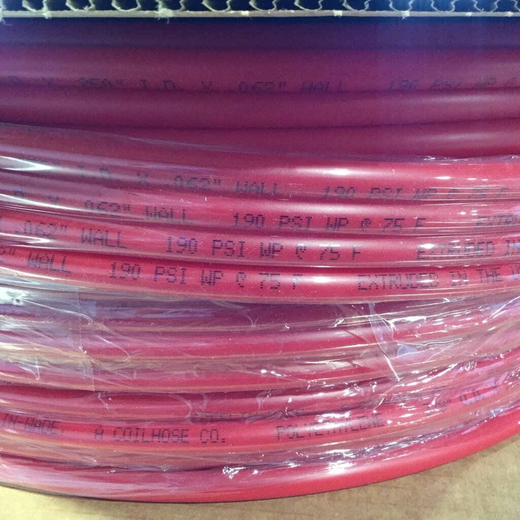 3/8 RED POLYETHLENE HARD TUBING (PER FT)
