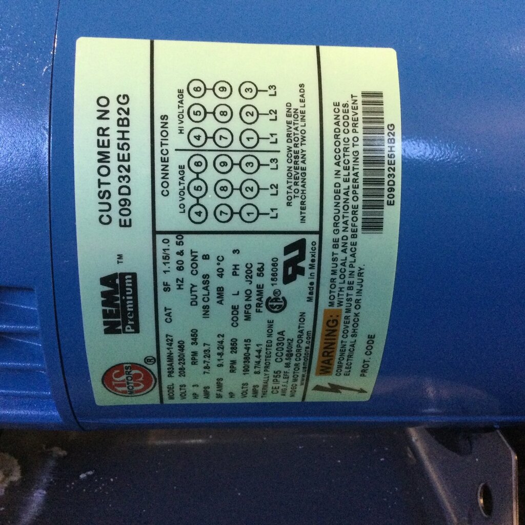 GOULDS PUMP 3HP, 3PH, 3500RPM, 56J FRAME, 6-1/8 IMPELLER, 1 NPT DISCHARGE X 1-1/4 NPT SUCTION (OLD)