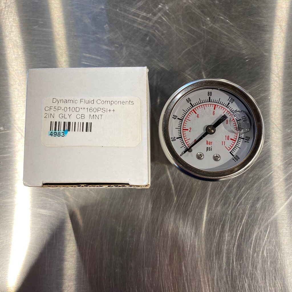 GAUGE W/ 2" FACE, 0-160 PSI, 1/4NPT BACK MOUNT
