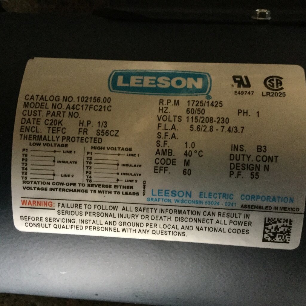 ALFA-LAVAL / CENTURY / DARIKOOL / DEC / DeLAVAL MILK COOLER AGITATOR GEARBOX W/  MOTOR, 5747822 STANDARD MOUNTING PLATE, & 5705582M 3/4 FINE THREAD SHAFT
