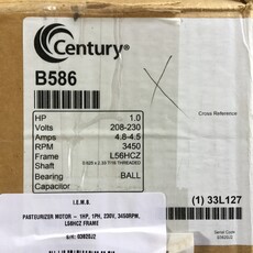 CENTURY MILK PUMP MOTOR 1HP, 1PH, 230V, 3450RPM,  L56HCZ FRAME W/ THREADED SHAFT