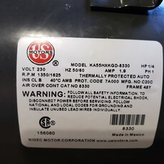 CONDENSER FAN MOTOR 1/4HP, 3PH, 230V, 1350/1625RPM, 48Y FRAME