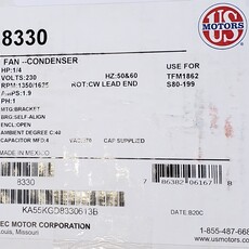 CONDENSER FAN MOTOR 1/4HP, 3PH, 230V, 1350/1625RPM, 48Y FRAME