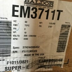 BALDOR MOTOR 10HP, 3PH, 3490RPM, 215T FRAME