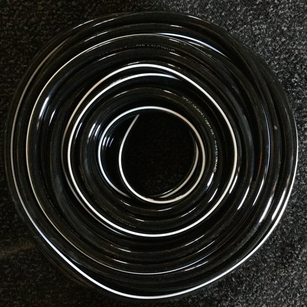 VACUUM TUBING TRANSFLOW 3/8 ID X 5/8 OD BLACK/WHITE STRIPE (BX 100FT)