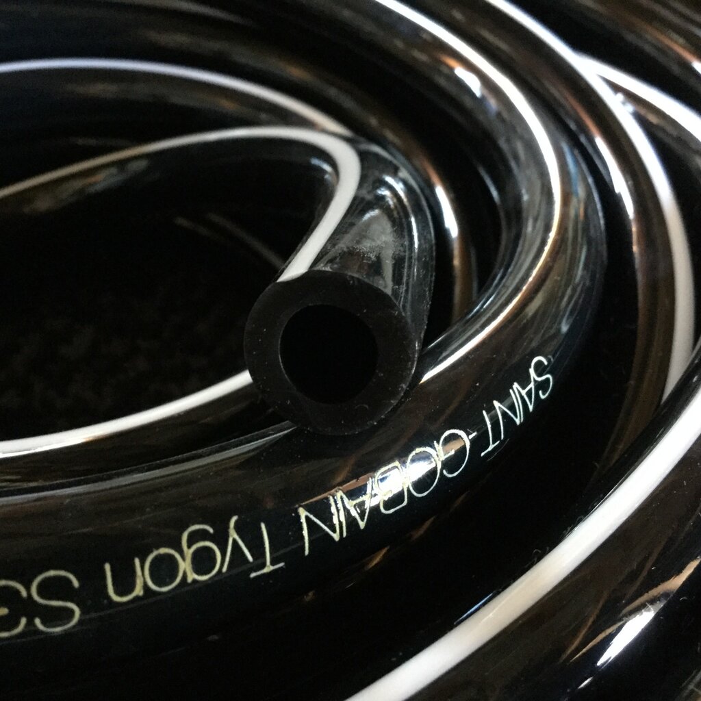 VACUUM TUBING TRANSFLOW 3/8 ID X 5/8 OD BLACK/WHITE STRIPE (BX 100FT)