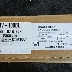 VACUUM TUBING TRANSFLOW 3/8 ID X 5/8 OD BLACK/WHITE STRIPE (BX 100FT)