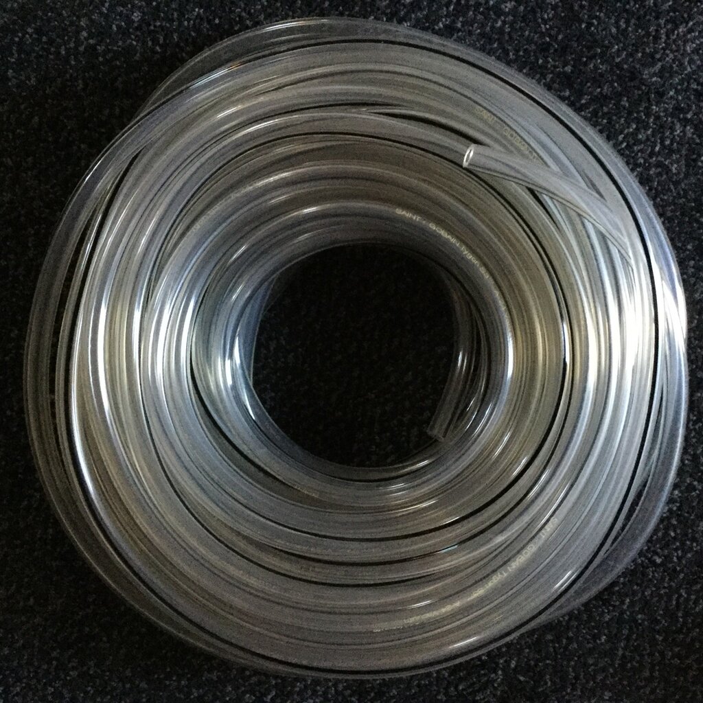 VACUUM TUBING TRANSFLOW 3/8 ID X 5/8 OD CLEAR/BLACK STRIPE (BX 100FT)
