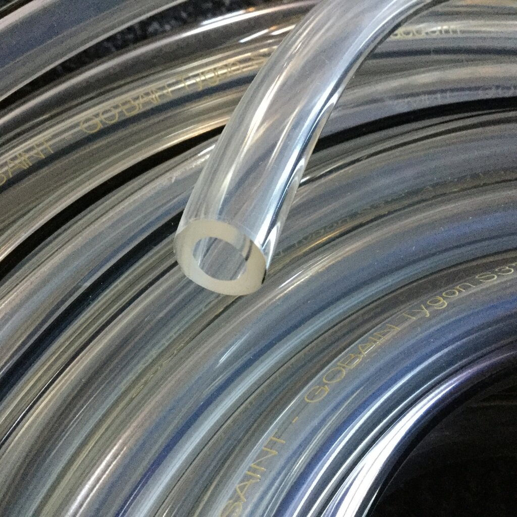 VACUUM TUBING TRANSFLOW 3/8 ID X 5/8 OD CLEAR/BLACK STRIPE (BX 100FT)