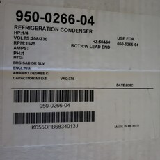 CONDENSER FAN MOTOR 1/4HP, 1PH, 208/230V, 1625RPM, 48Y FRAME