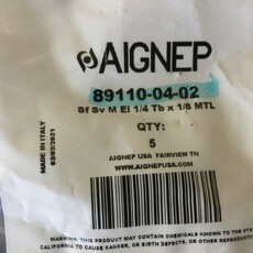 ALPHA TECH AIR FITTING S/S 90° ELBOW T1/4 X 1/8 MALE SWIFT-FIT THREAD