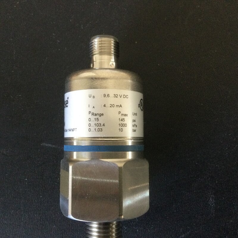 ProSense PRESSURE TRANSMITTER W/ CERAMIC & VITON SEALS, 0 TO 15PSIG, 4-20mA, 1/4 MPT, 9.6-32VDC, M12 CONNECTOR
