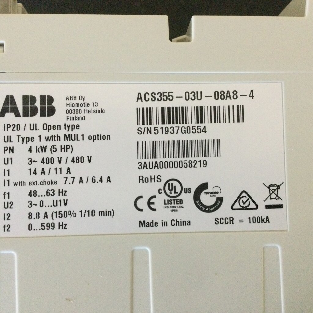 VFD 5HP, 3PH, 380-480V, 8.8A
