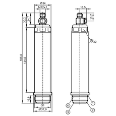 6/10/15/20K SILO LEVEL SENSOR SCALABLE -1.82/36.26PSI, 4-20mA ANALOG OUTPUT