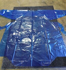 VR BLUE ELASTIC CUFF GOWN 4-MIL, 55" LENGTH, X-LARGE, X-LONG (CS 50)