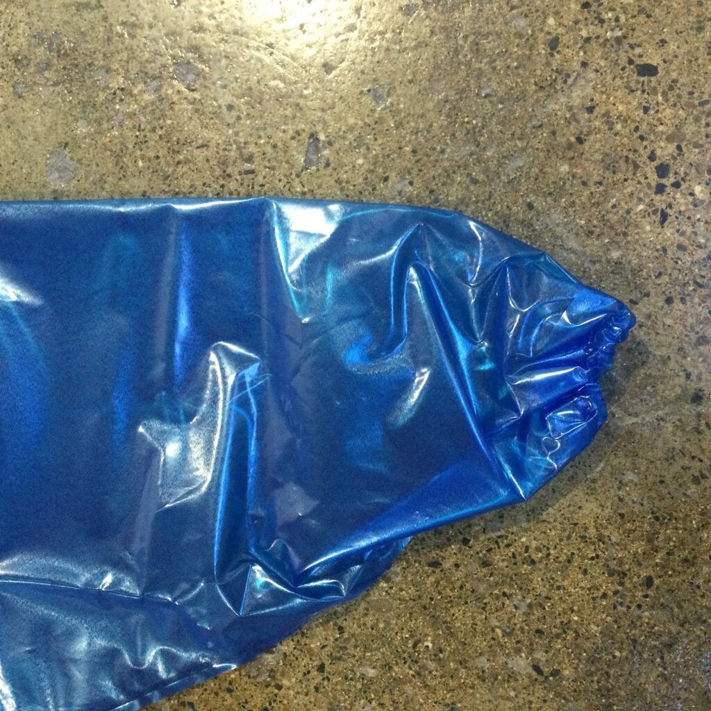 VR BLUE ELASTIC CUFF GOWN 4-MIL, 55" LENGTH, X-LARGE, X-LONG (CS 50)