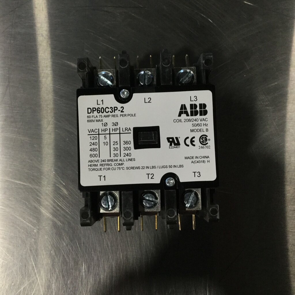CONTACTOR - 3-POLE - 60A - 208/240VAC