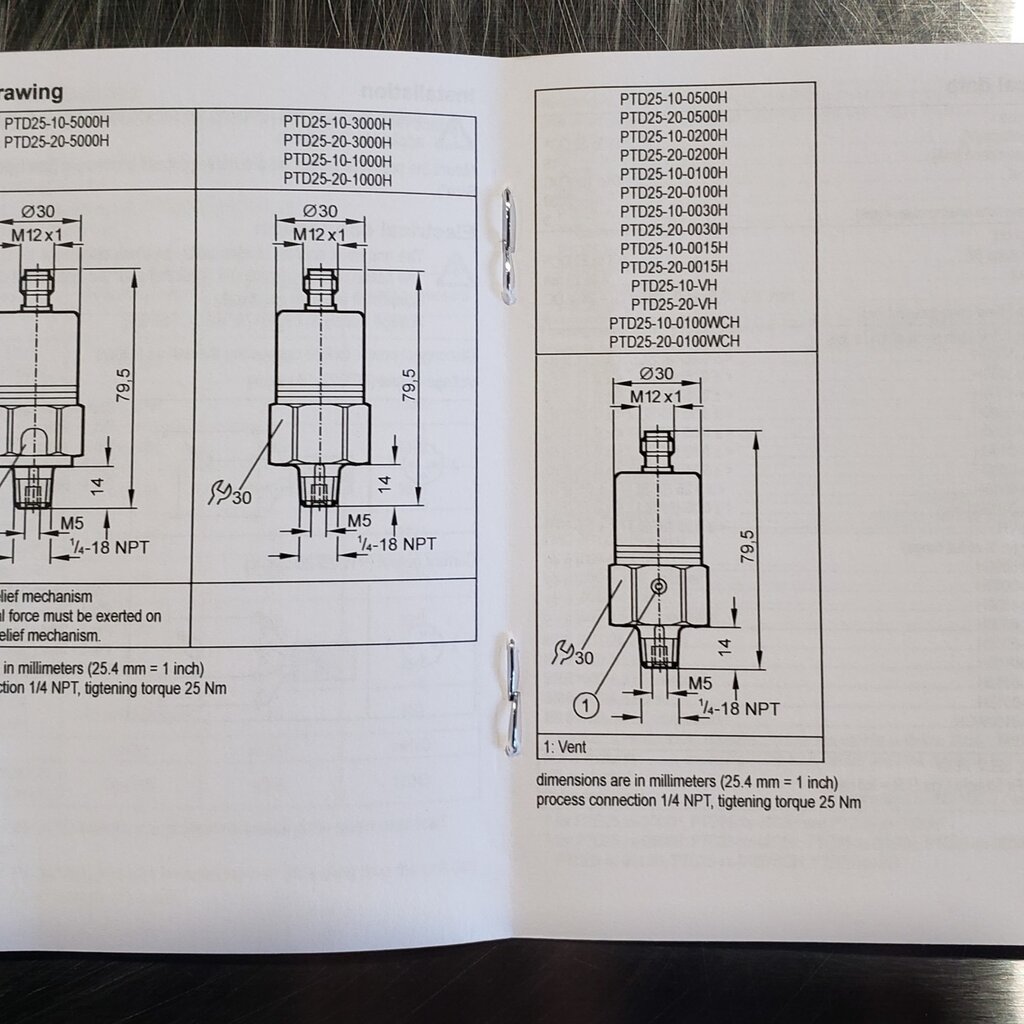 ProSense PRESSURE TRANSMITTER VACUUM, 4-20mA, 1/4 MPT