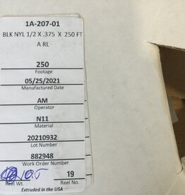 1/2 BLACK NYLON AIR LINE 240 psi. (PER FT)