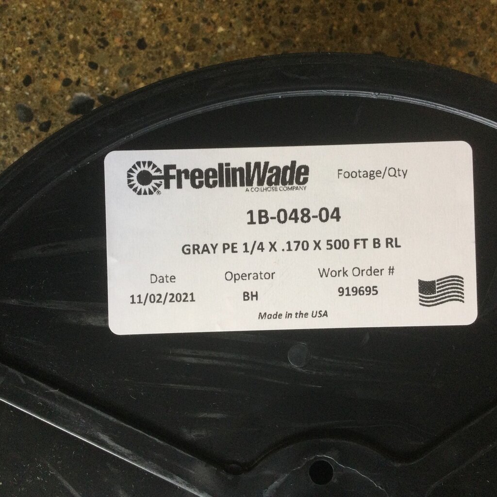 1/4 GREY POLYETHLENE HARD TUBING (PER FT)