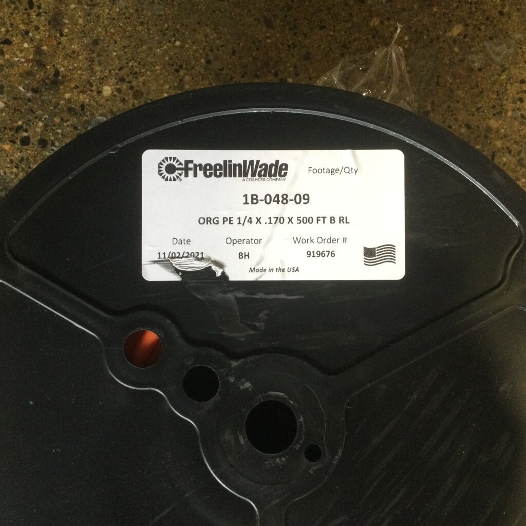 1/4 ORANGE POLYETHLENE HARD TUBING (PER FT)