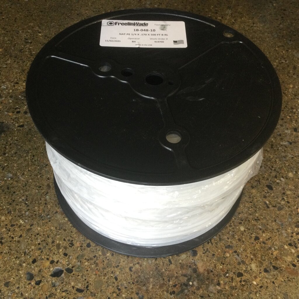 1/4 NATURAL POLYETHLENE HARD TUBING (PER FT) 500FT ROLL