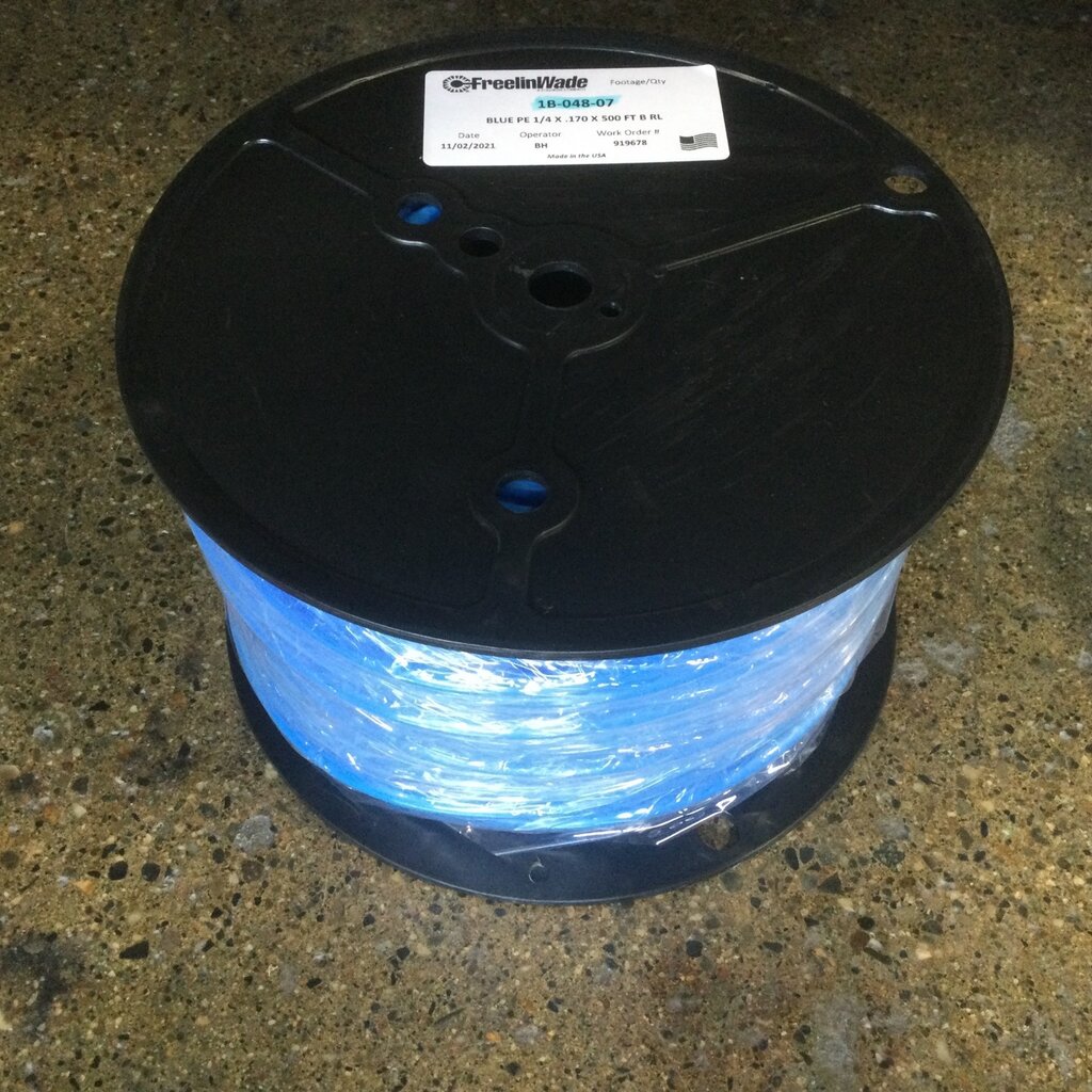 1/4 BLUE POLYETHLENE HARD TUBING (PER FT)