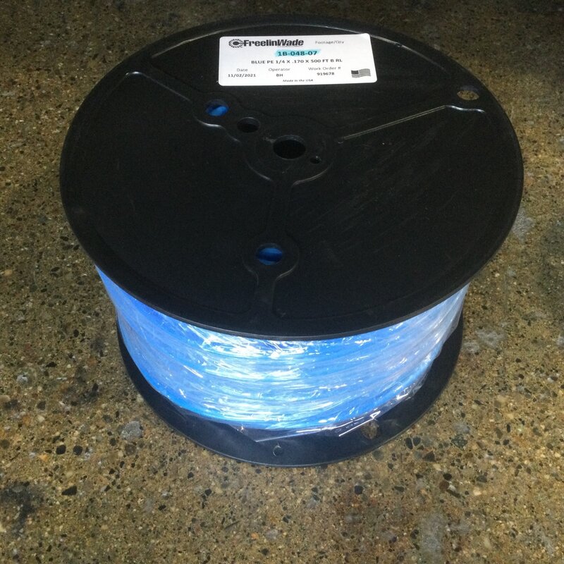 1/4 BLUE POLYETHLENE HARD TUBING (PER FT)