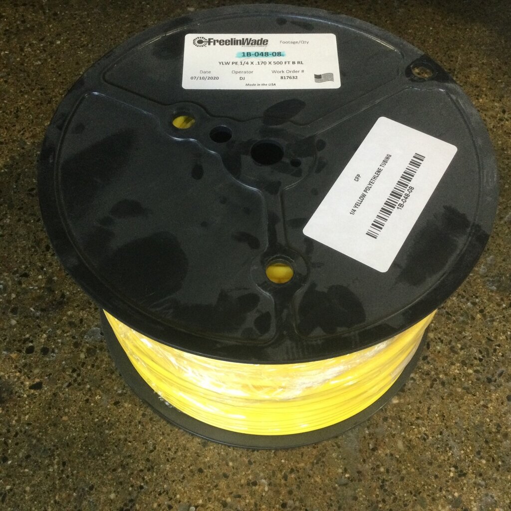 1/4 YELLOW POLYETHLENE HARD TUBING (PER FT)