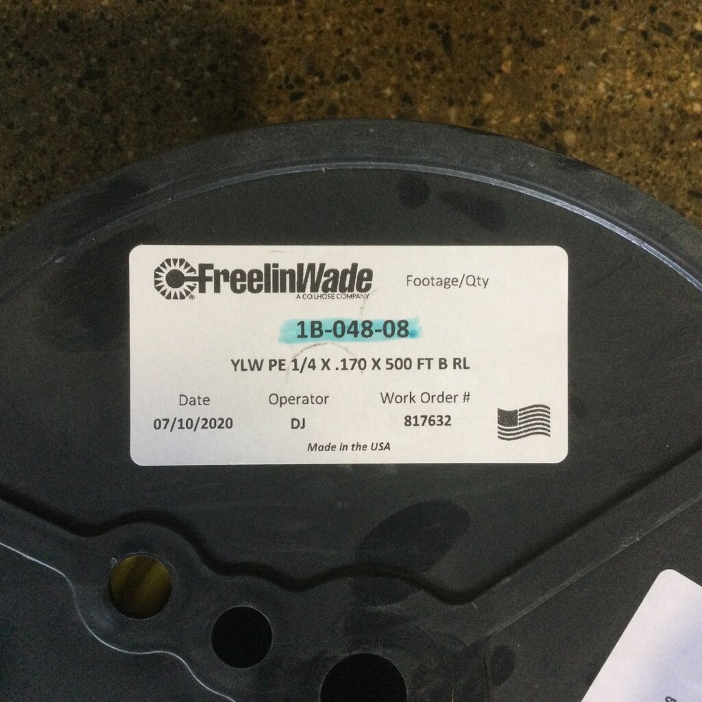 1/4 YELLOW POLYETHLENE HARD TUBING (PER FT)