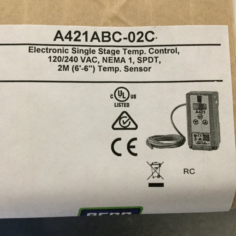 ELECTRONIC SINGLE STAGE TEMPERATURE CONTROL 120/240VAC W/ DISPLAY 30/212°F