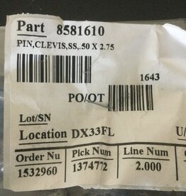 BOUMATIC ROTARY XCALIBUR 360EX DETACHER PULLEY S/S PIN 1/2 X 2-3/4