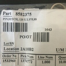 BOUMATIC PIN, HITCH, .120 X 2.375, SS (ZINC)
